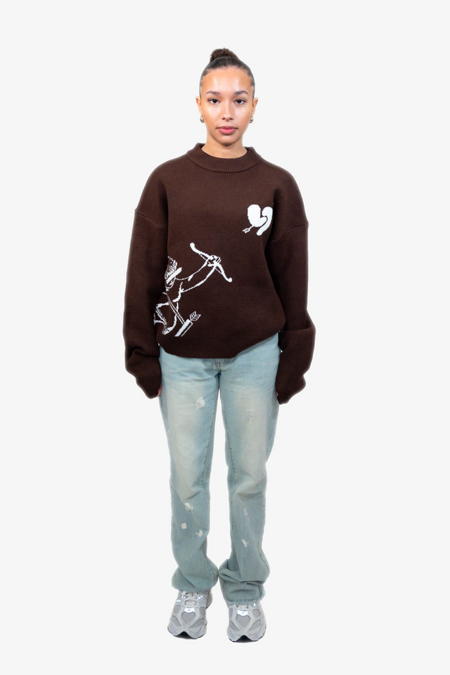 Amor Knit Sweater Mocha Brown