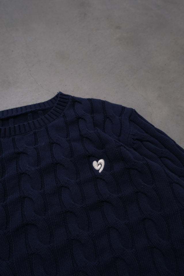 Classic Knit Sweater Navy Blue