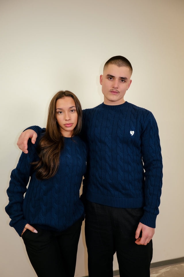Classic Knit Sweater Navy Blue