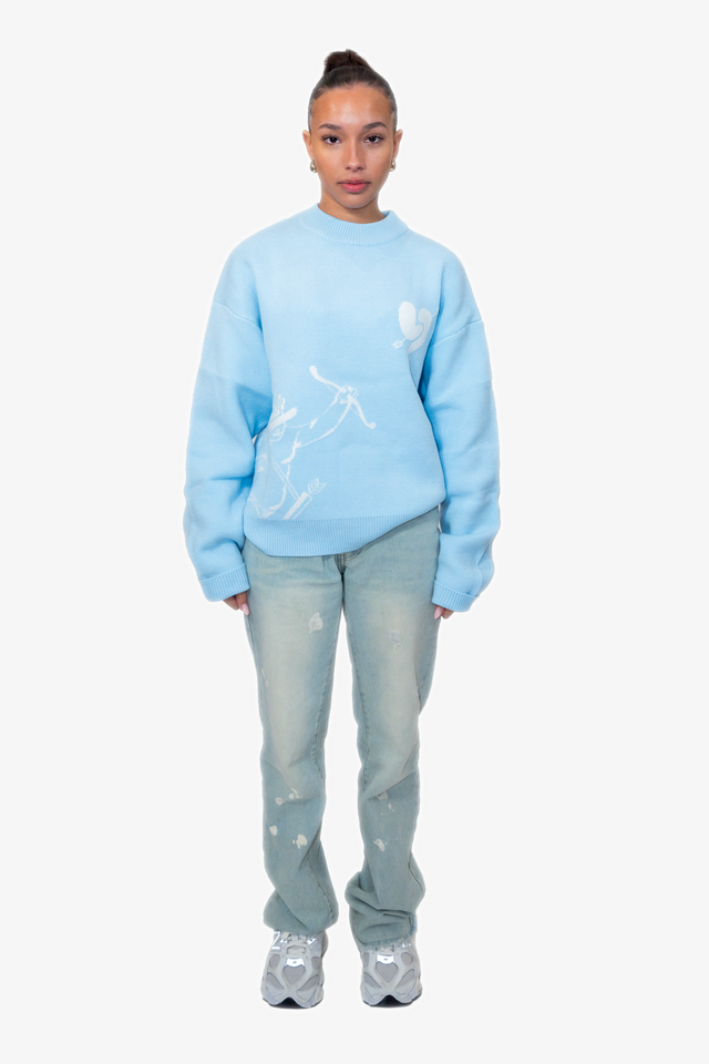 Amor Knit Sweater Baby Blue