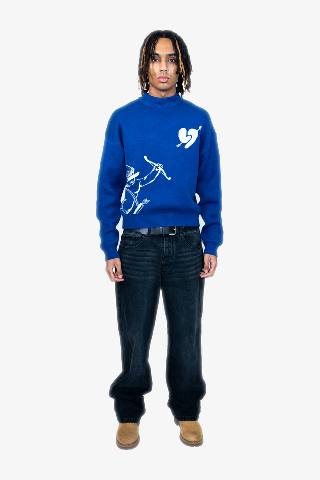 Amor Knit Sweater Ocean Blue