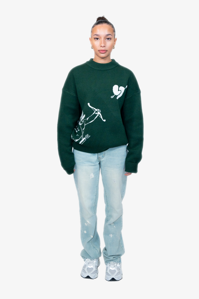 Amor Knit Sweater Forest Green