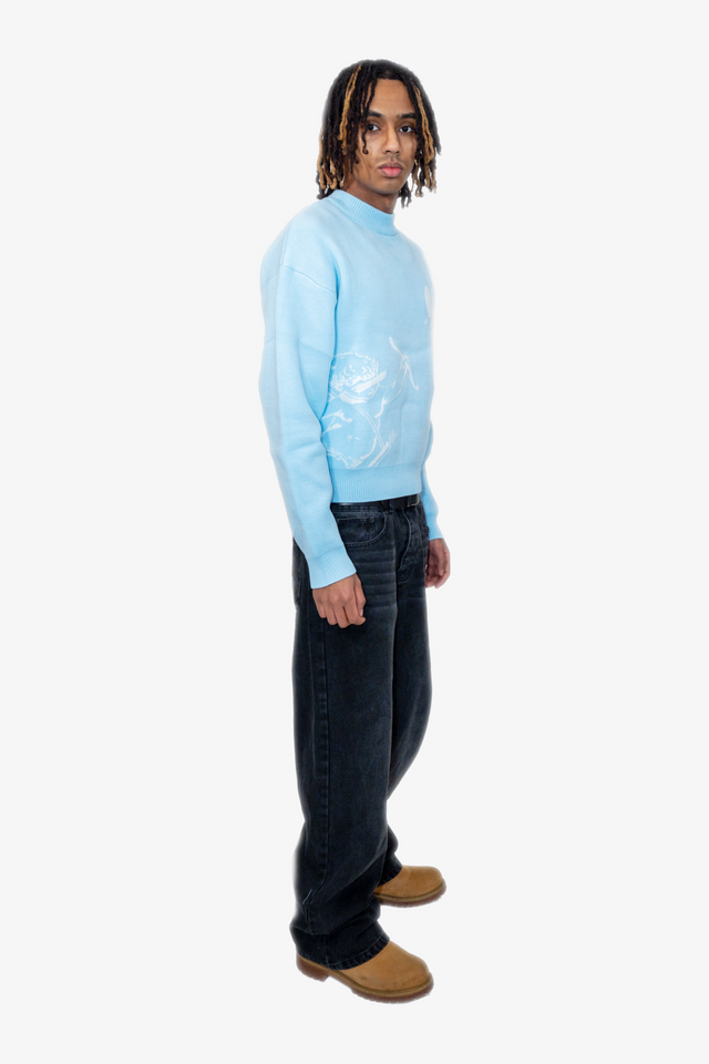 Amor Knit Sweater Baby Blue