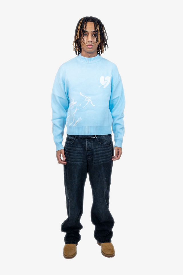 Amor Knit Sweater Baby Blue