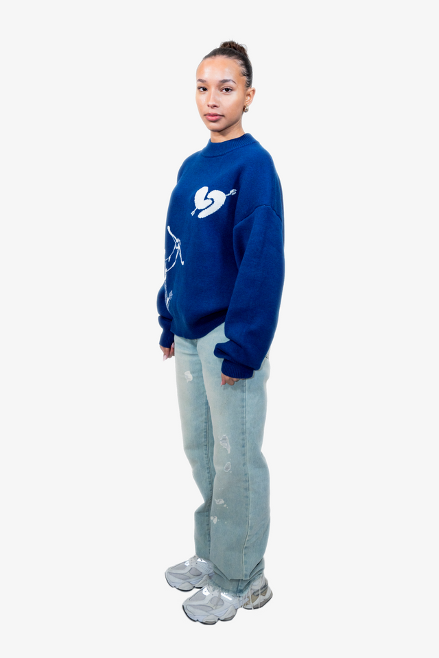 Amor Knit Sweater Ocean Blue