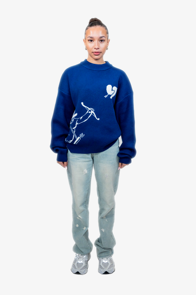 Amor Knit Sweater Ocean Blue