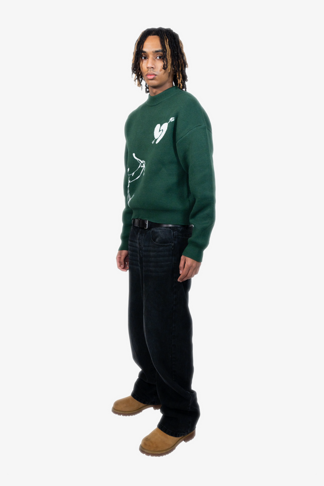 Amor Knit Sweater Forest Green