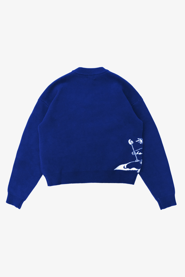 Amor Knit Sweater Ocean Blue